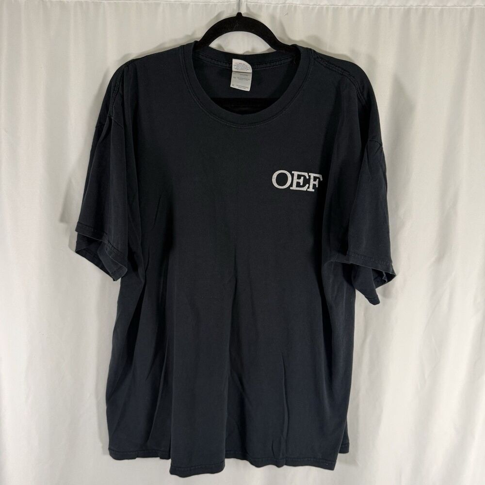Vintage OEF Operation Enduring Freedom Shirt Men's XL Black Short Sleeve